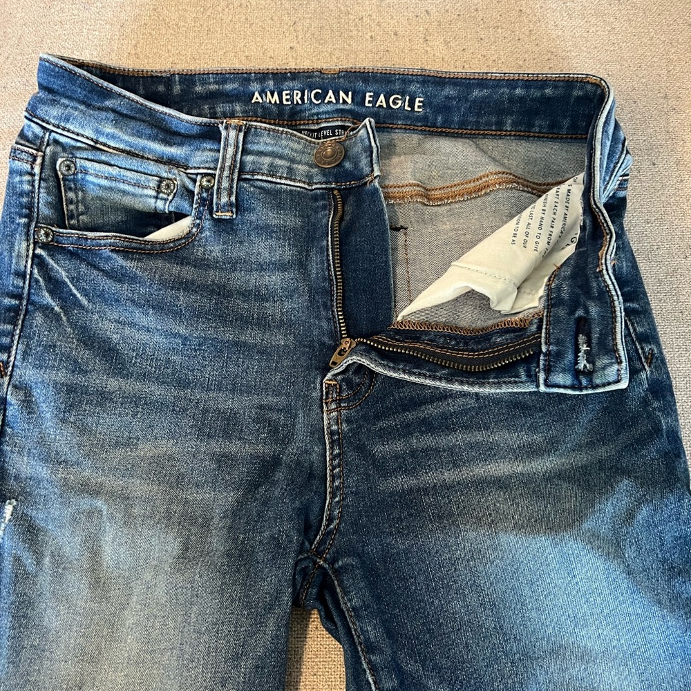 American Eagle Outfitters Blue Slim Straight Jeans